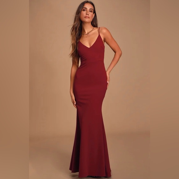 Lulus Burgundy Dress - Picture 1 of 2